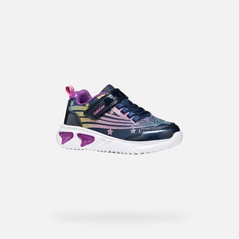 Chaussure lumineuse ASSISTER FILLE Bleu marine/Violet - image number 3 | GEOX