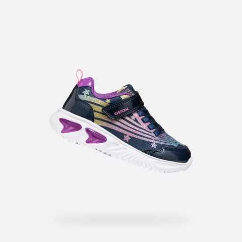 Chaussure lumineuse ASSISTER FILLE Bleu marine/Violet | GEOX