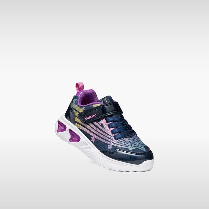 Chaussure lumineuse ASSISTER FILLE Bleu marine/Violet | GEOX
