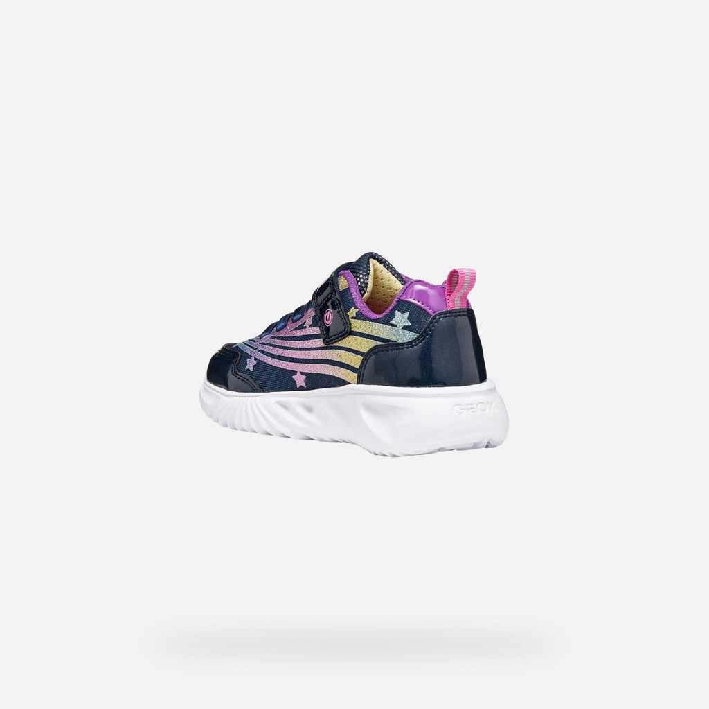 Chaussure lumineuse ASSISTER FILLE Bleu marine/Violet - image number 4 | GEOX