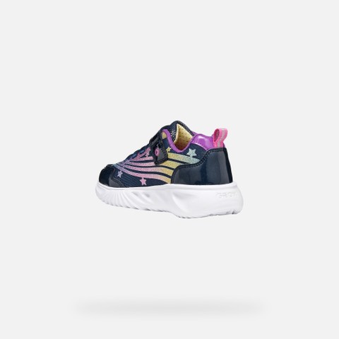Chaussure lumineuse ASSISTER FILLE Bleu marine/Violet - image number 4 | GEOX