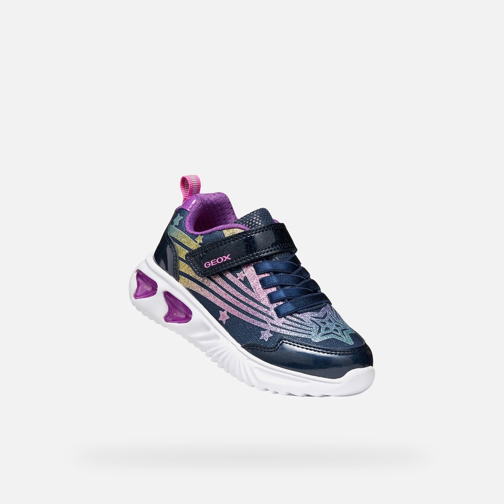 Chaussure lumineuse ASSISTER FILLE Bleu marine/Violet - image number 5 | GEOX