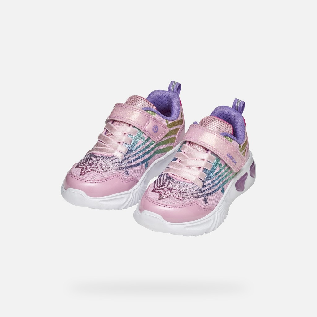 Shoes with lights ASSISTER GIRL Pink/Multicolor - image number 9 | GEOX