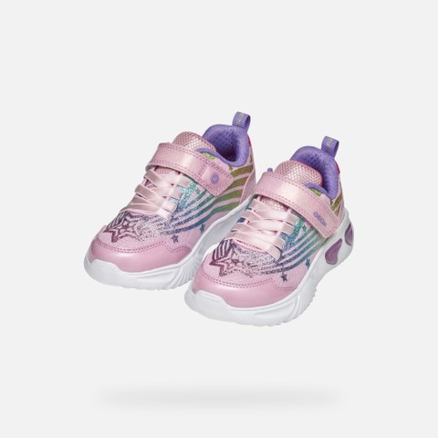Shoes with lights ASSISTER GIRL Pink/Multicolor - image number 9 | GEOX