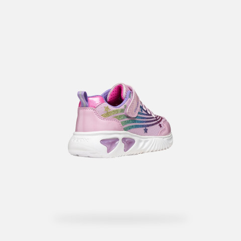 Shoes with lights ASSISTER GIRL Pink/Multicolor - image number 4 | GEOX