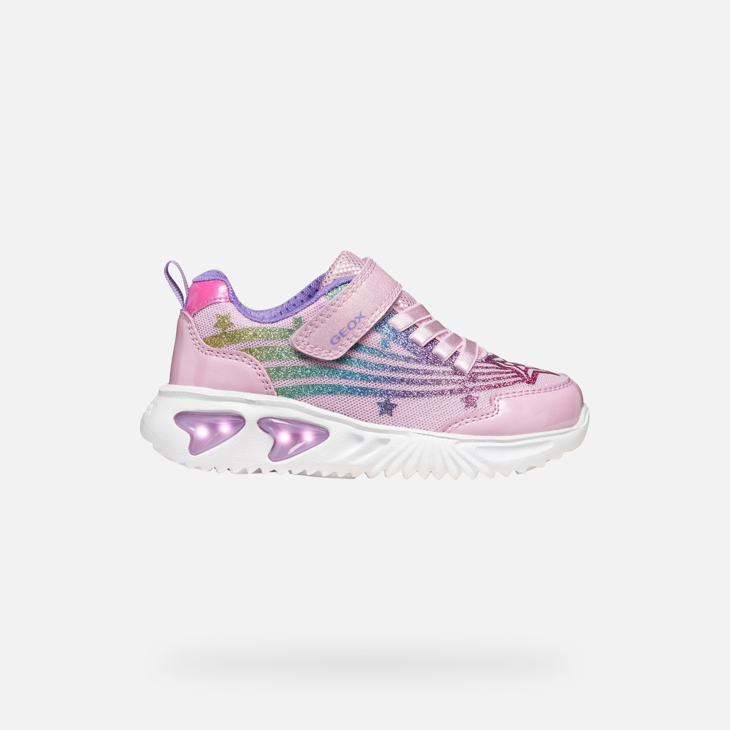 Shoes with lights ASSISTER GIRL Pink/Multicolor - image number 8 | GEOX