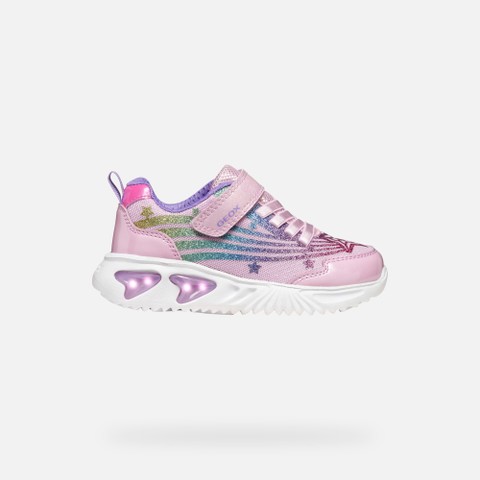 Shoes with lights ASSISTER GIRL Pink/Multicolor - image number 8 | GEOX