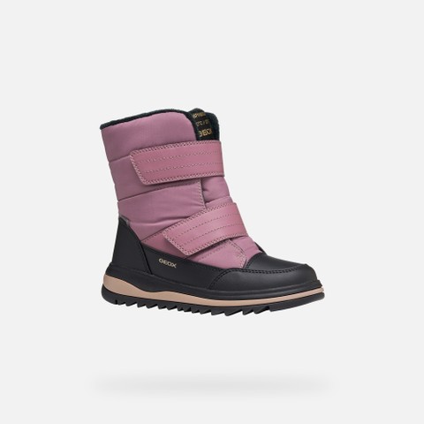 Waterproof snow ankle boots ADELHIDE ABX GIRL Dark rose/Black - image number 2 | GEOX