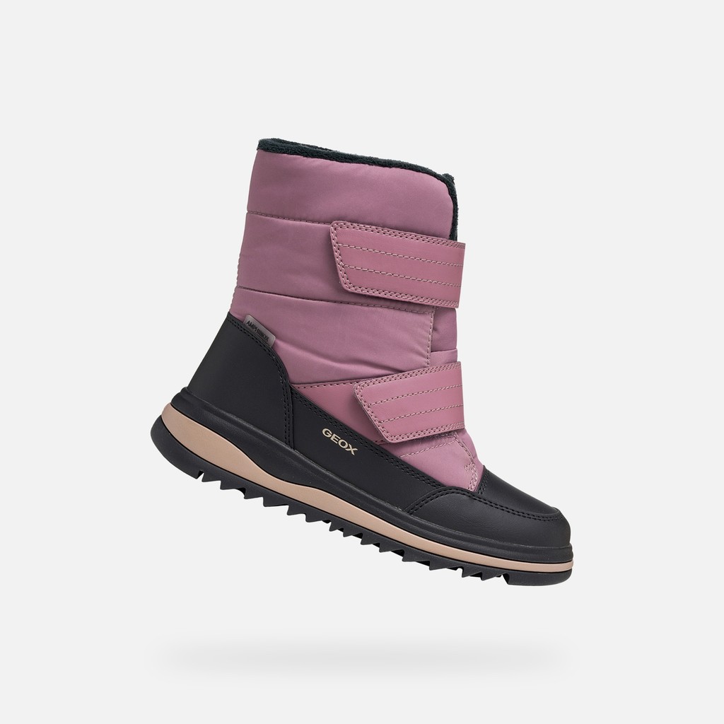 Waterproof snow ankle boots ADELHIDE ABX GIRL Dark rose/Black - image number 0 | GEOX
