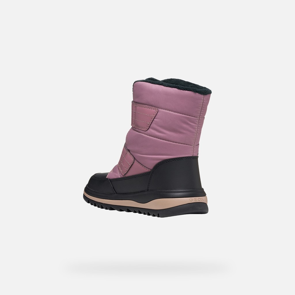 Waterproof snow ankle boots ADELHIDE ABX GIRL Dark rose/Black - image number 3 | GEOX