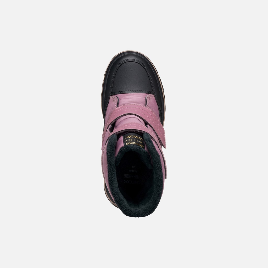 Waterproof snow ankle boots ADELHIDE ABX GIRL Dark rose/Black - image number 5 | GEOX