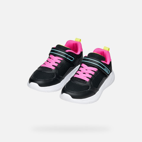 Low top sneakers SPRINTYE GIRL Black/Fluo Fuchsia - image number 7 | GEOX
