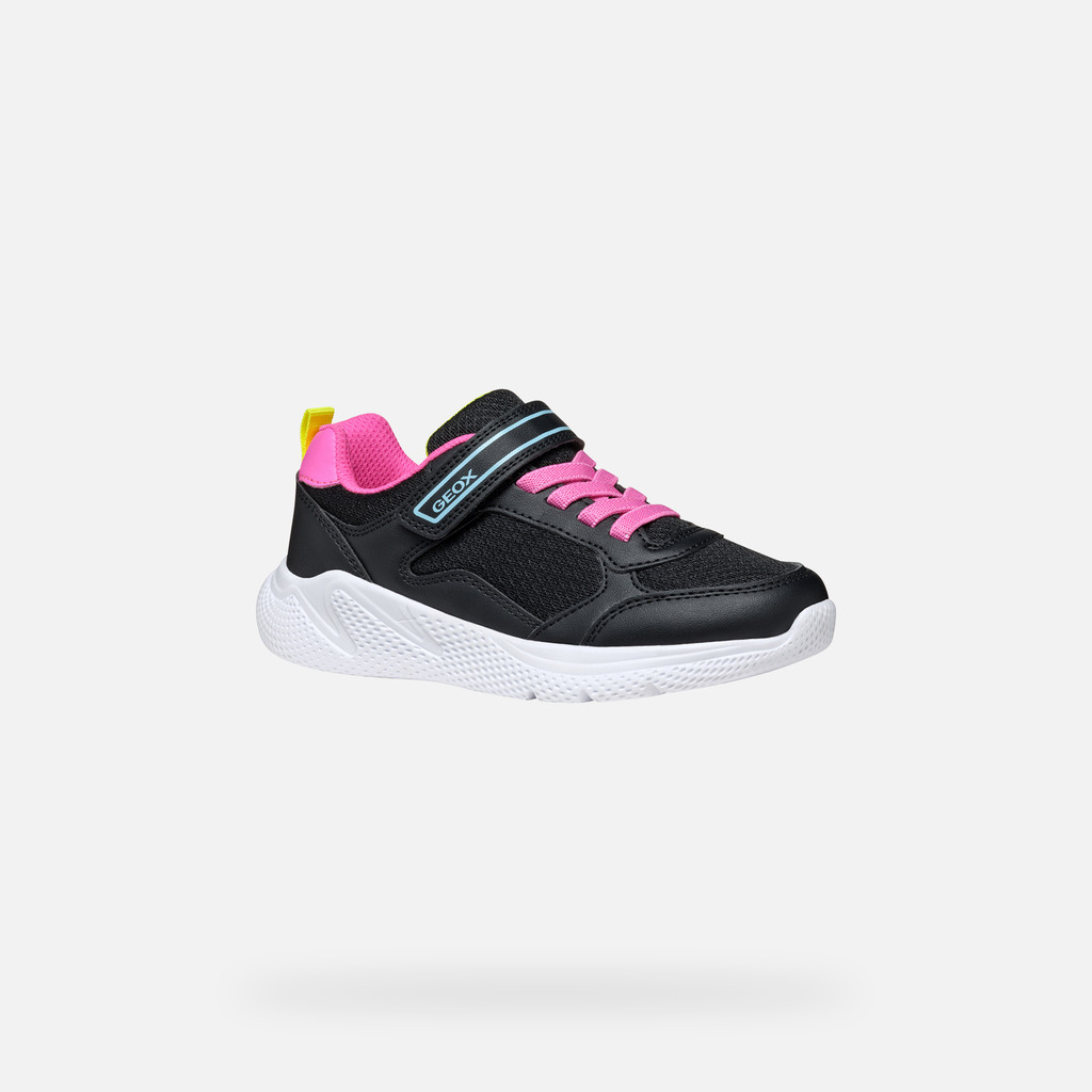 Low top sneakers SPRINTYE GIRL Black/Fluo Fuchsia - image number 2 | GEOX