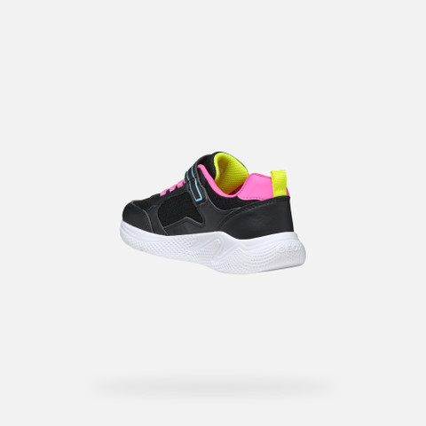 Low top sneakers SPRINTYE GIRL Black/Fluo Fuchsia - image number 3 | GEOX