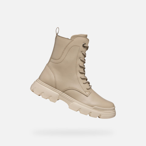 Ankle boots with laces JUNETTE GIRL Beige - image number 0 | GEOX