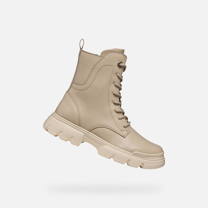 Stiefeletten zum Schnüren JUNETTE MÄDCHEN Beige | GEOX