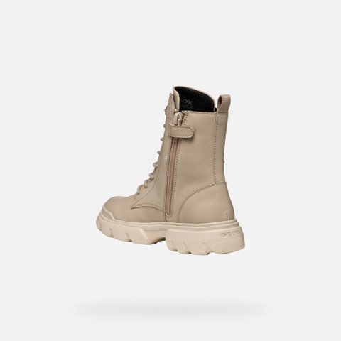 Ankle boots with laces JUNETTE GIRL Beige - image number 3 | GEOX
