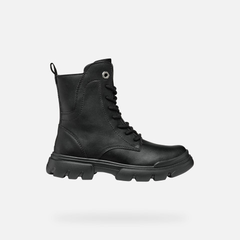 Ankle boots with laces JUNETTE GIRL Black - image number 1 | GEOX