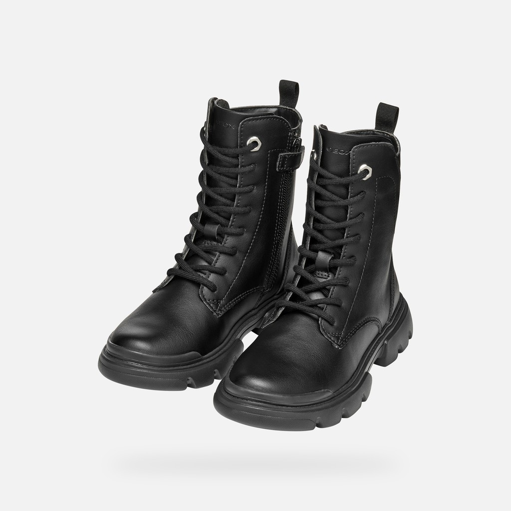 Ankle boots with laces JUNETTE GIRL Black - image number 7 | GEOX