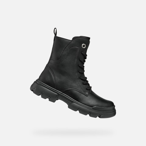 Ankle boots with laces JUNETTE GIRL Black - image number 0 | GEOX