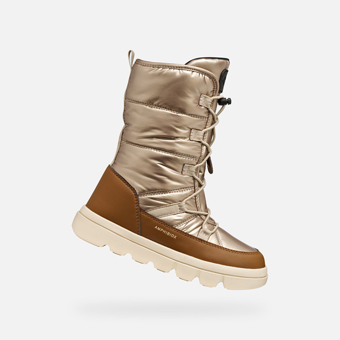 Winter boots WILLABOOM ABX GIRL Champagne/Tobacco | GEOX
