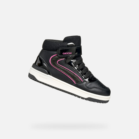Sneakers alte WASHIBA BAMBINA Nero/Fucsia | GEOX