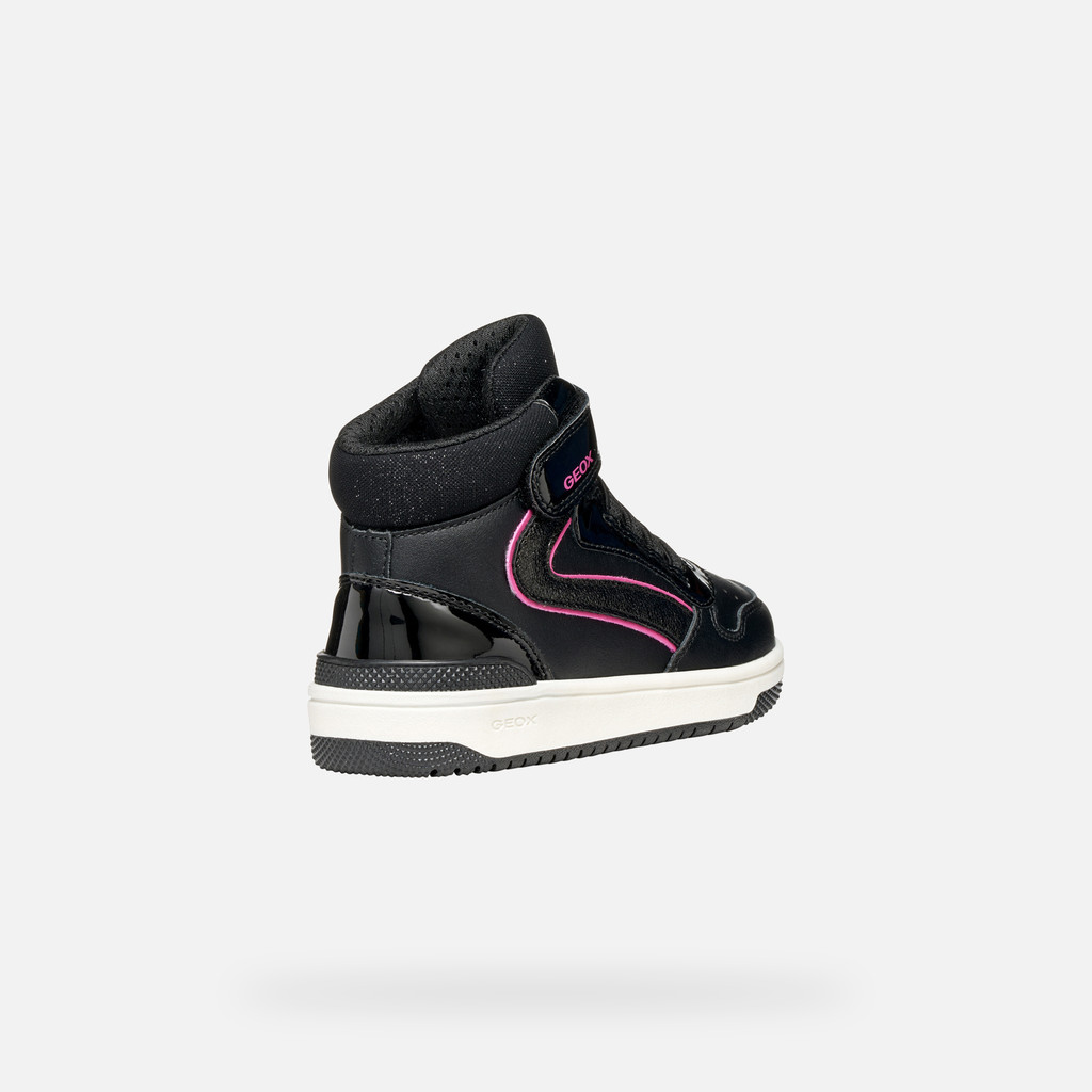 Geox® WASHIBA GIRL: Black/Fuchsia High top sneakers | Geox ®