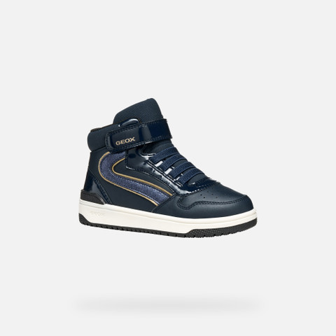 High top sneakers WASHIBA GIRL Dark navy/Platinum - image number 2 | GEOX
