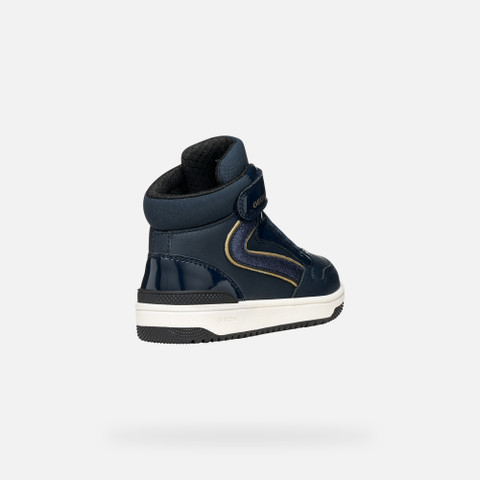 High top sneakers WASHIBA GIRL Dark navy/Platinum - image number 4 | GEOX