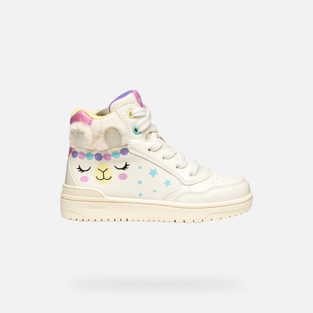 High top sneakers WASHIBA GIRL Light ivory/Multicolor - image number 1 | GEOX