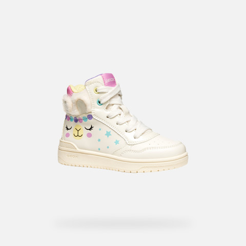 High top sneakers WASHIBA GIRL Light ivory/Multicolor - image number 2 | GEOX