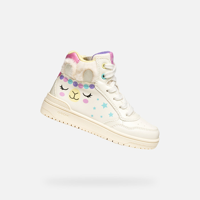 High top sneakers WASHIBA GIRL Light ivory/Multicolor | GEOX