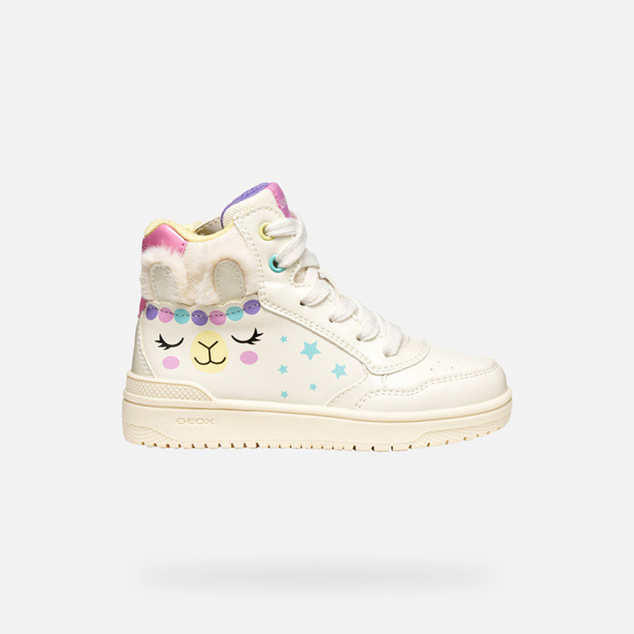High top sneakers WASHIBA GIRL Light ivory/Multicolor | GEOX