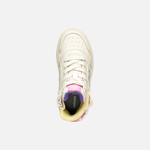 High top sneakers WASHIBA GIRL Light ivory/Multicolor - image number 5 | GEOX