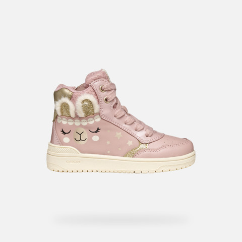 High top sneakers WASHIBA GIRL Old Rose/Platinum - image number 1 | GEOX