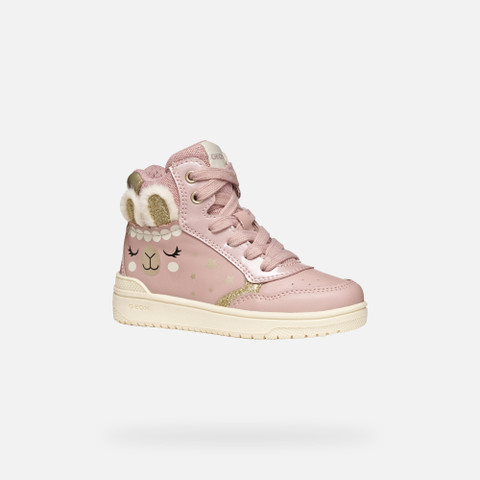 High top sneakers WASHIBA GIRL Old Rose/Platinum - image number 2 | GEOX