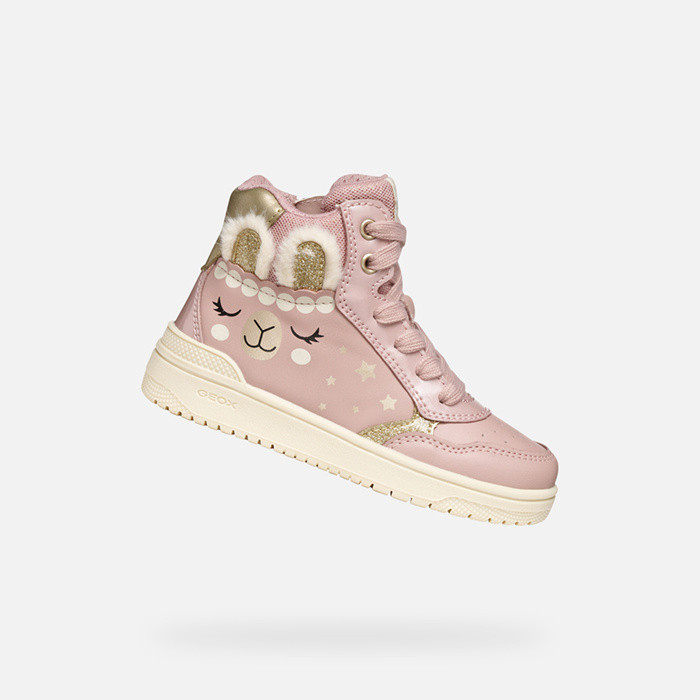 Sneakers alte WASHIBA BAMBINA Rosa antico/Platino | GEOX