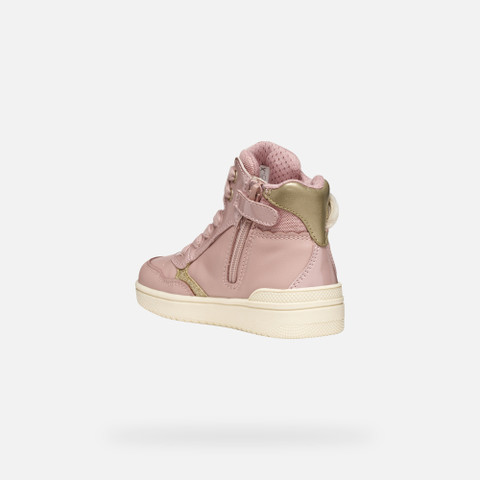 High top sneakers WASHIBA GIRL Old Rose/Platinum - image number 3 | GEOX