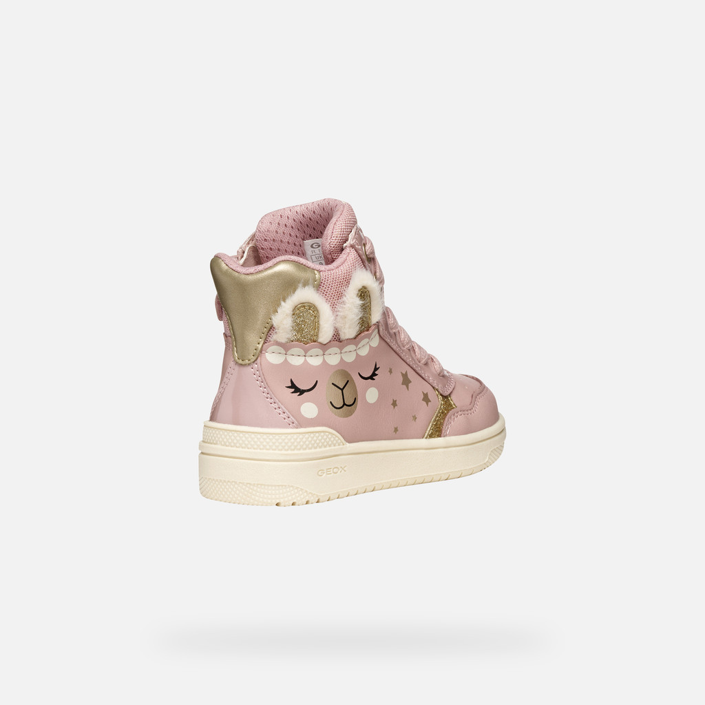 High top sneakers WASHIBA GIRL Old Rose/Platinum - image number 4 | GEOX
