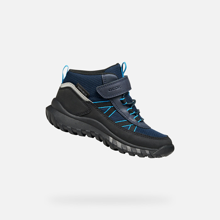 Waterproof ankle boots SIMBYOS ABX BOY Navy/Black | GEOX