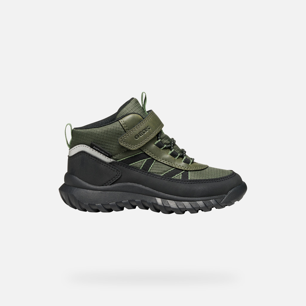 Waterproof ankle boots SIMBYOS ABX BOY Dark Green/Black - image number 1 | GEOX