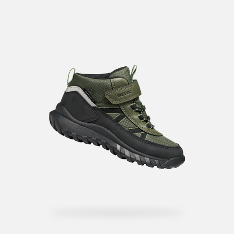 Waterproof ankle boots SIMBYOS ABX BOY Dark Green/Black - image number 0 | GEOX