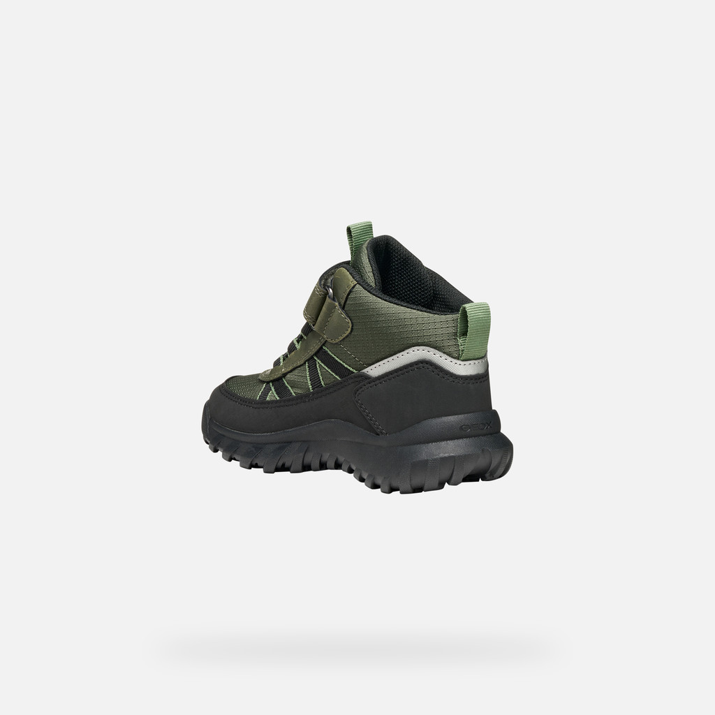 Waterproof ankle boots SIMBYOS ABX BOY Dark Green/Black - image number 3 | GEOX