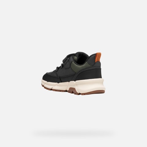 Lightweight cushioned sneakers FLEXYPER PLUS ABX BOY Black/Military - image number 3 | GEOX