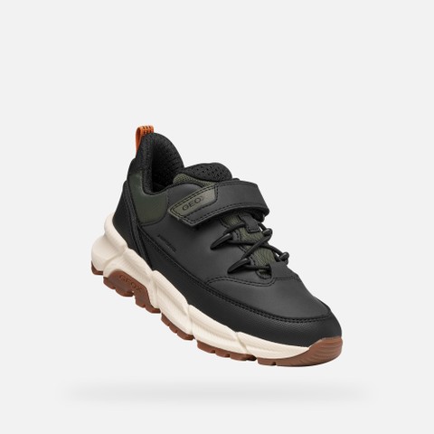 Lightweight cushioned sneakers FLEXYPER PLUS ABX BOY Black/Military - image number 4 | GEOX