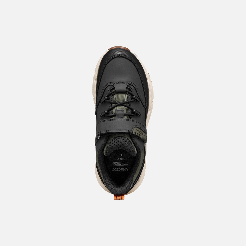 Lightweight cushioned sneakers FLEXYPER PLUS ABX BOY Black/Military - image number 5 | GEOX