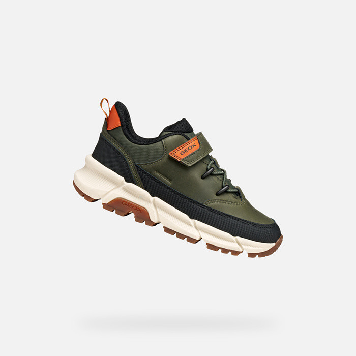 Baskets basse FLEXYPER PLUS ABX GARÇON Vert militaire | GEOX