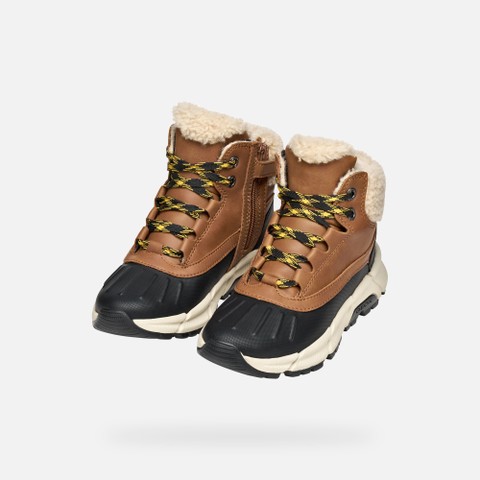 Winter boots FLEXYPER PLUS ABX JUNIOR Brown/Yellow - image number 7 | GEOX