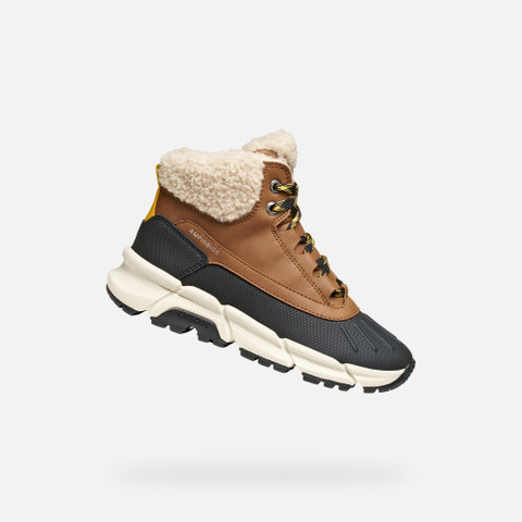Winter boots FLEXYPER PLUS ABX JUNIOR Brown/Yellow | GEOX