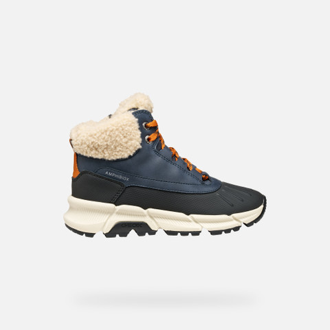 Winter boots FLEXYPER PLUS ABX JUNIOR Navy/Dark Orange - image number 1 | GEOX